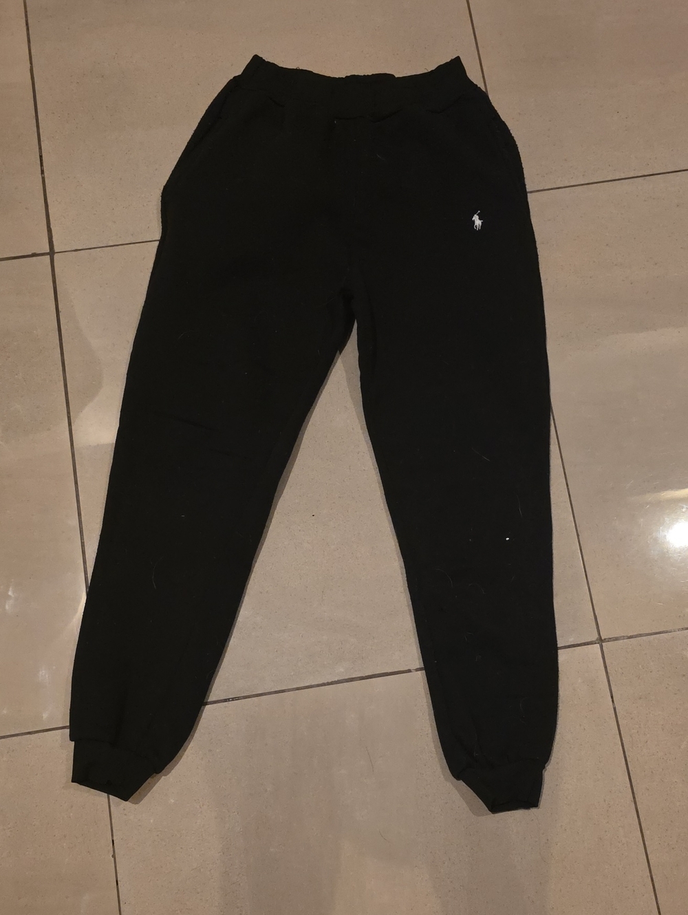 Polo by Ralph Lauren Black Kids Jogger Sweatpants with White Polo Pony